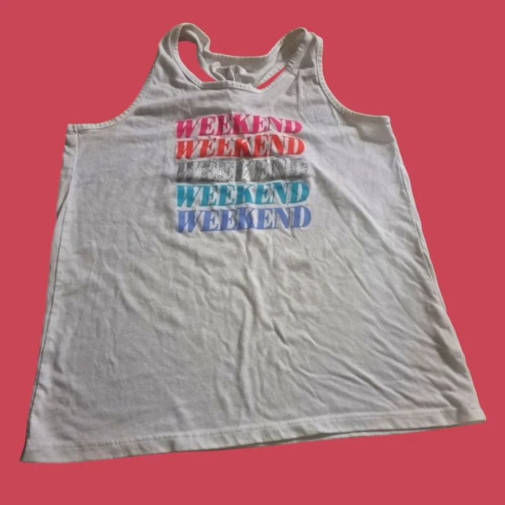 The Children's Place 'Weekend' Graphic Design Kids Racerback Tank Top Size Large
